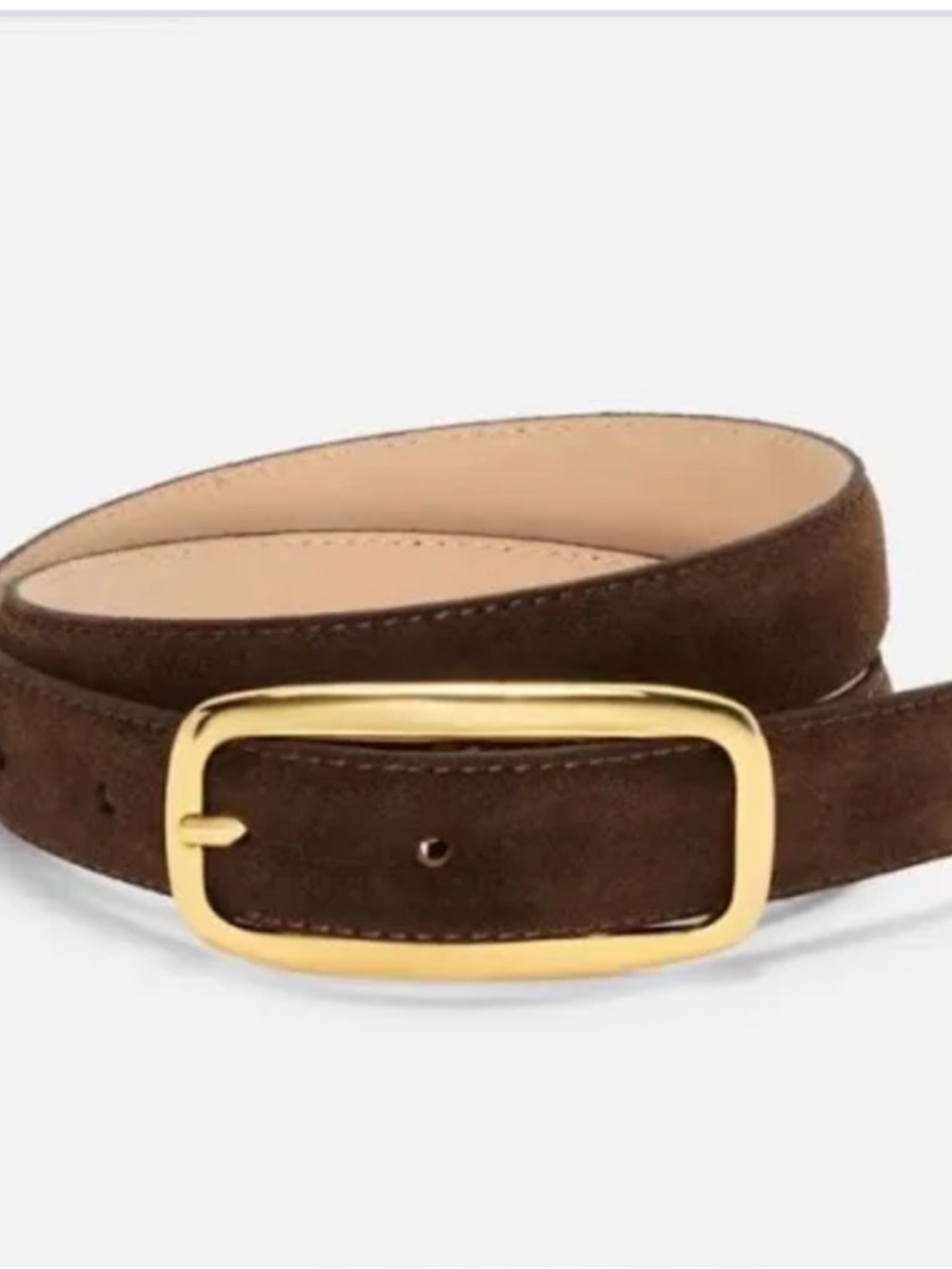 Classic Brown Suede women’s Belt with Gold Buckle